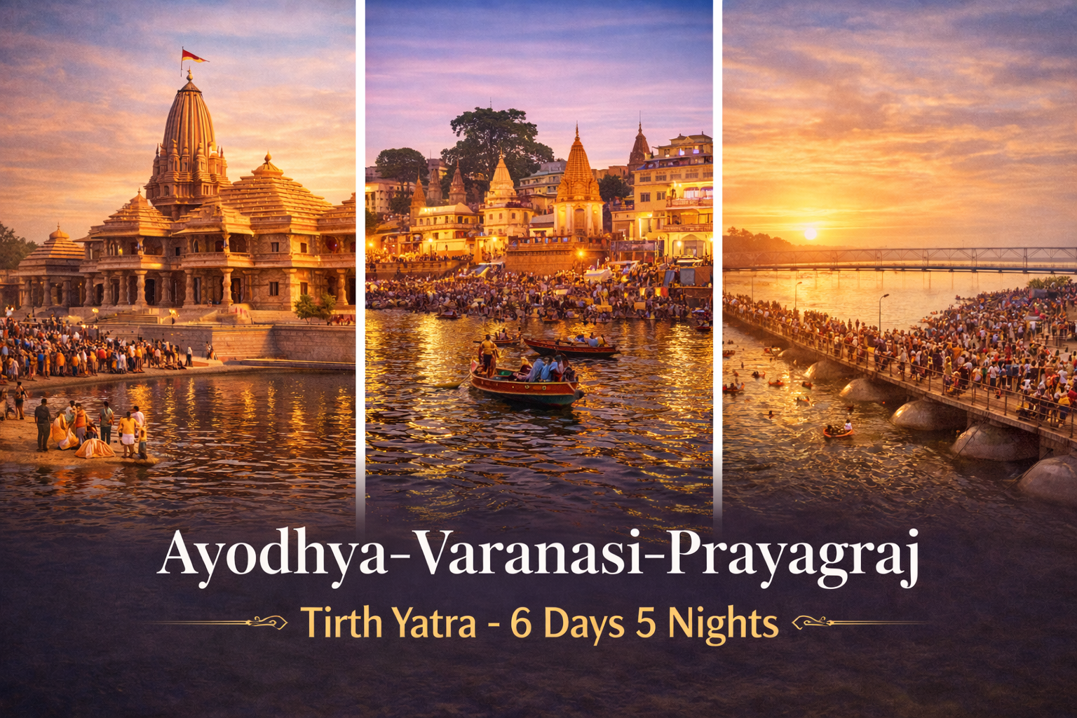 Ayodhya-Varanasi-Prayagraj Tirth Yatra - 6 Days 5 Nights